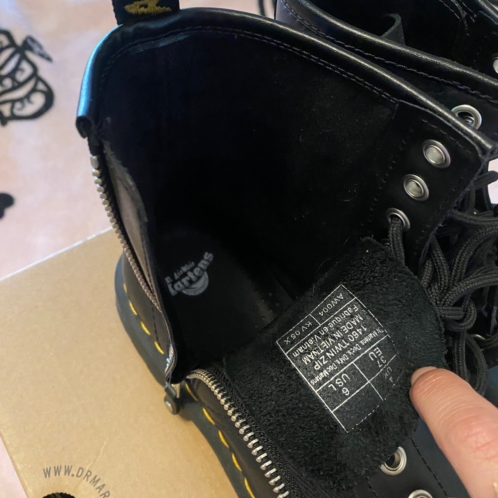 Dr.Martens 1460 Twin zip leather lace up boots size 6 - Picture 5 of 14